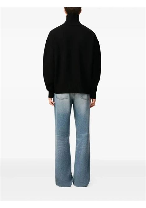 adc fubbeck neck sweater man black AMI PARIS | UKS839.018009